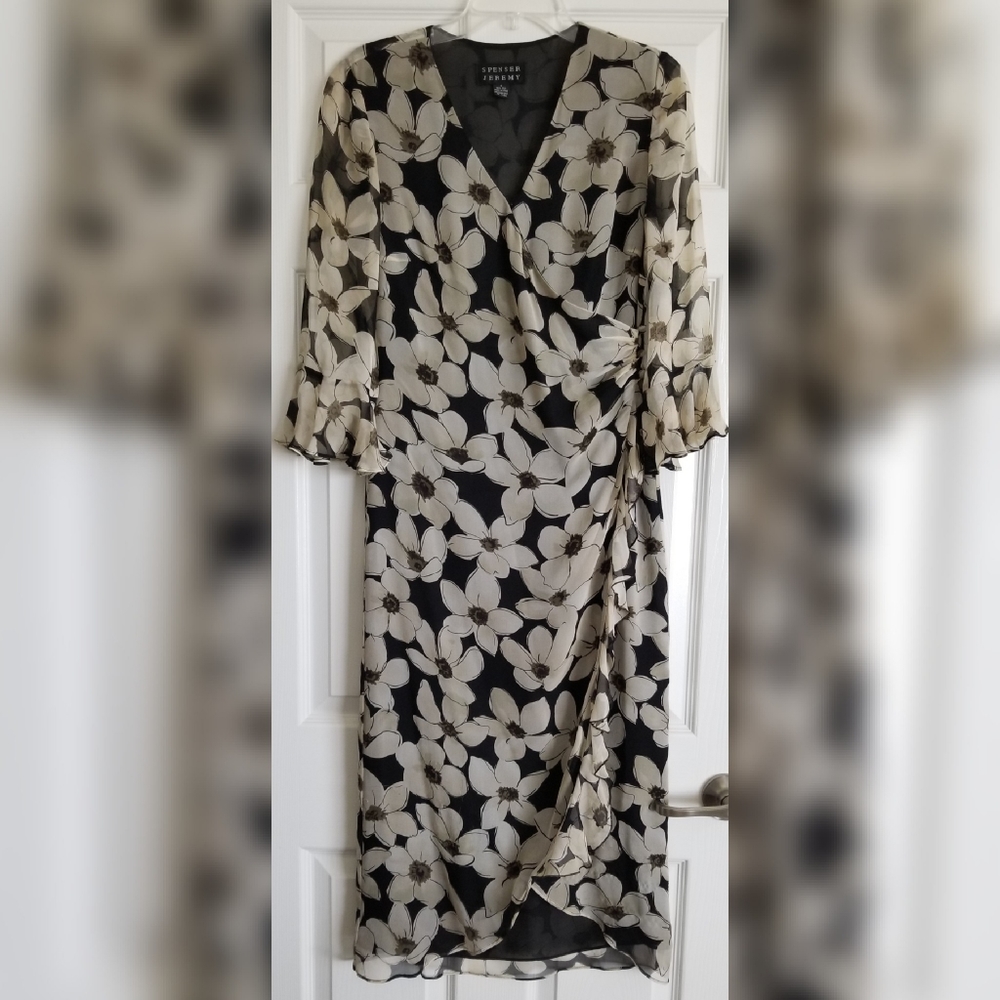 Silk Black & Cream Dress